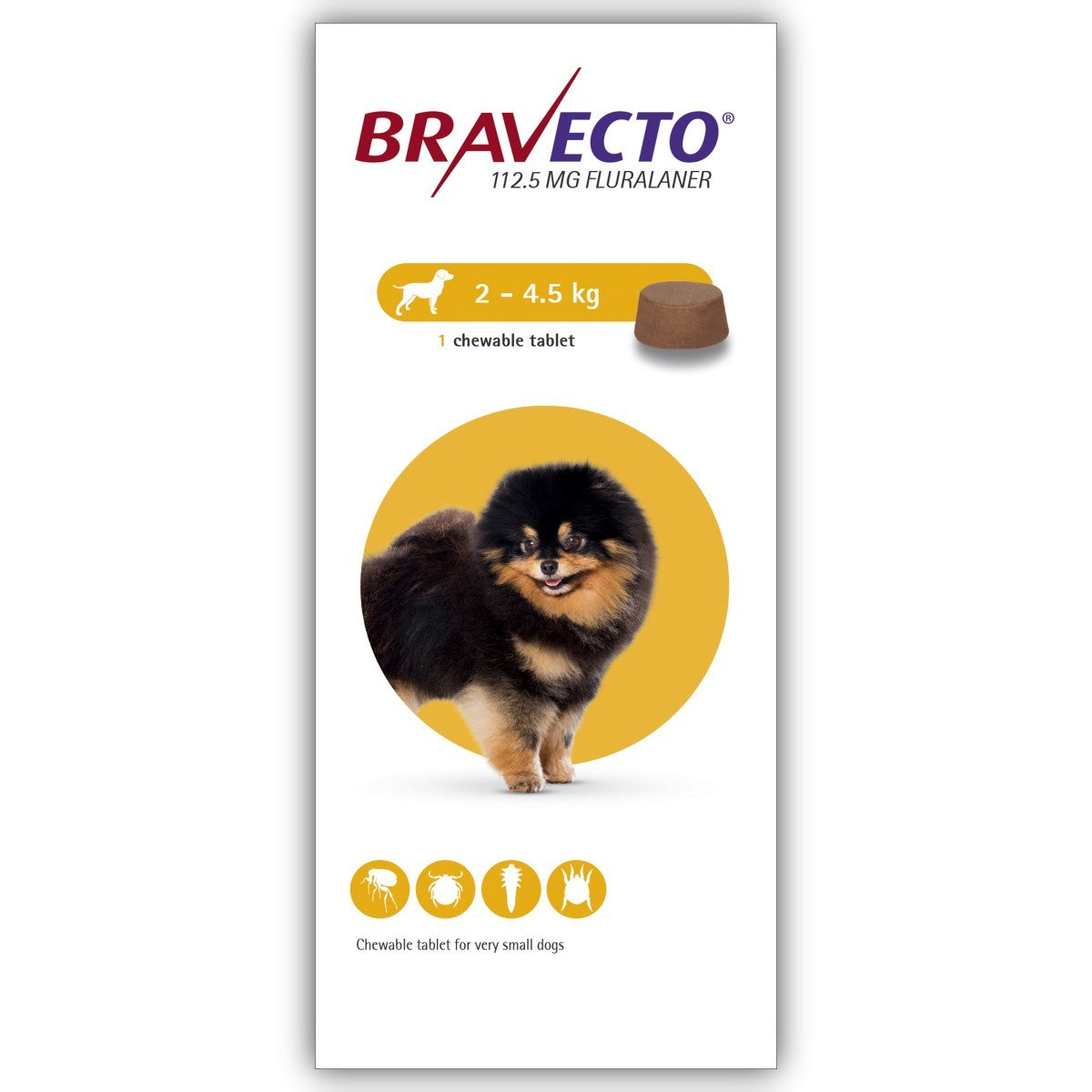 Bravecto 112.5mg Chewable Tablets for Toy Dogs